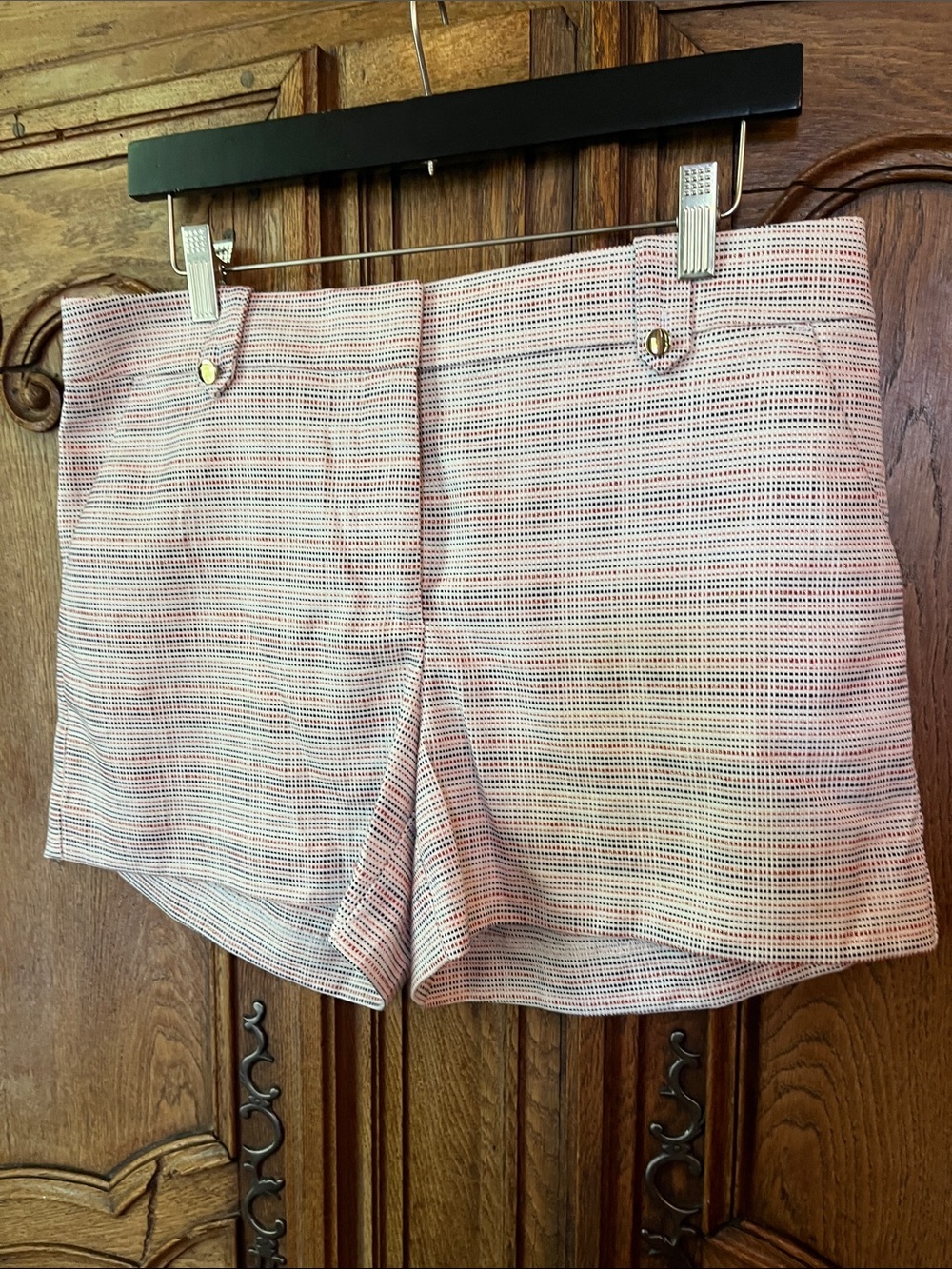 LOFT Riviera Textured Multicolored Striped Shorts - Picture 4 of 8
